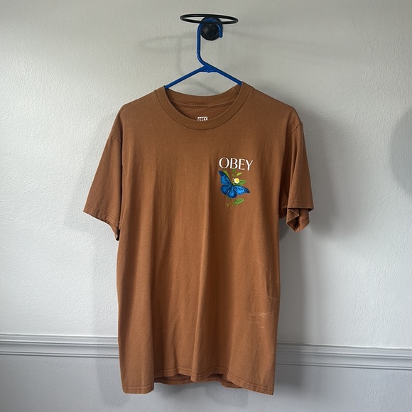 Obey brown butterfly t-shirt - Picture 2 of 3